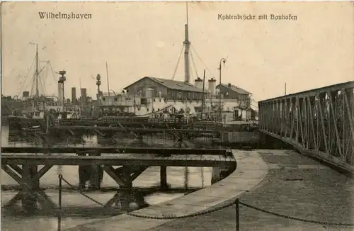 Wilhelmshaven - Kohlenbrücke mit Bauhafen -499442