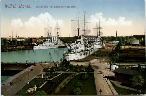 Wilhelmshaven - Hafenbild im Reichskriegshafen -499502