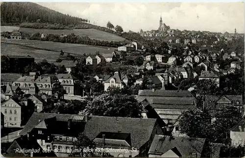Radiumbad Ober-Schlema mit Blick Blick nach Schneeberg -379472