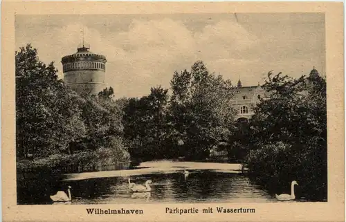 Wilhelmshaven - Parkpartie mit Wasserturm -499388