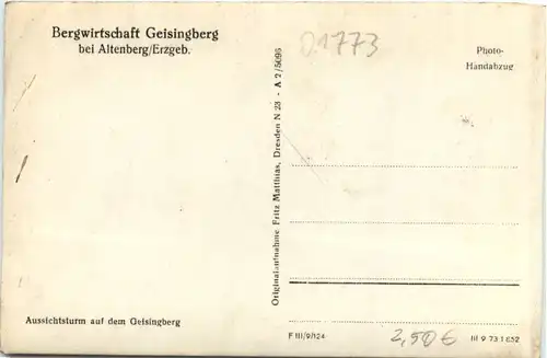 Bergwirtschaft Geisingberg, bei Altenberg -379732