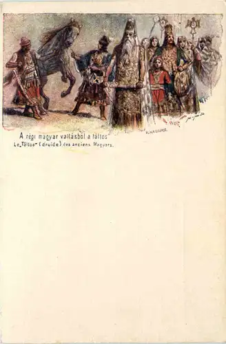 A regi Magyar vallasbol a taltos - Litho Ganzsache -463590