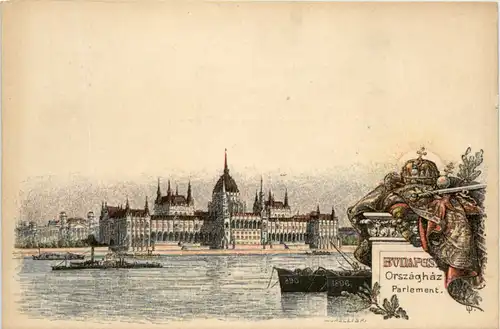 Budapest - Parlement - Litho Ganzsache -463750