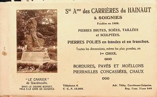 Ste Ame des Carrierres du Hainaut a Soignies - Booklet 18 CPA -S535