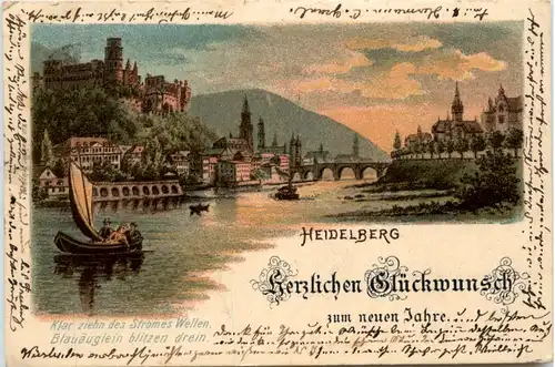 Heidelberg Neujahr - Litho -498350