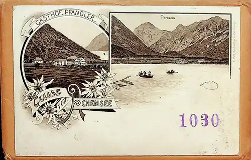 Gruss vom Achensee - Original auf Bestellnummerumschlag der Grbr. Metz - Litho -S477