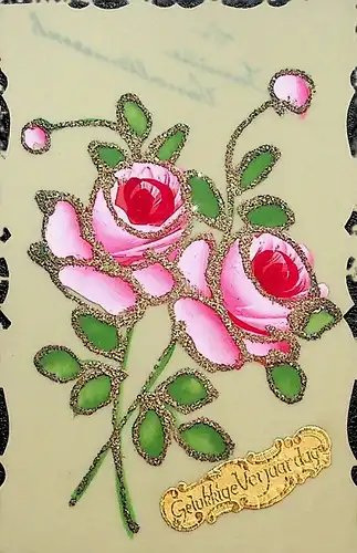 Handgemalt - Karte aus Plastik -S542