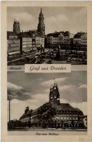 Gruss aus Dresden, Altmarkt, Das neue Rathaus -398566