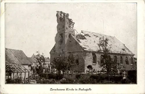 Zerschossene Kirche in Poelcapelle -464924