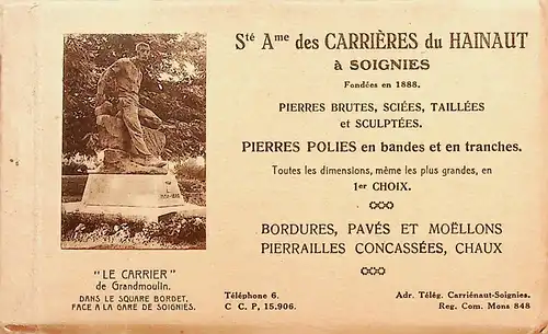 Ste Ame des Carrierres du Hainaut a Soignies - Booklet 18 CPA -S536