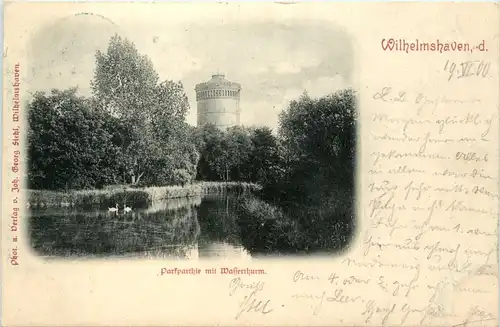 Wilhelmshaven - Parkpartie mit Wasserturm -499430