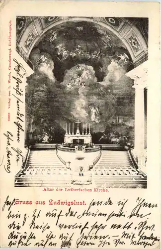 Gruss aus Ludwigslust, Altar der Lutherischen Kirche -500058