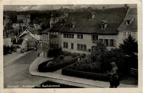Eisenach, Bachhaus mit Bachdenkmal -500442