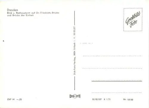 Dresden, Blick v. Rathausturm auf Dr.-Friedrichs-Brücke und Brücke der -398720