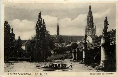 Konstanz, Rheinbrücke und Münster -500510