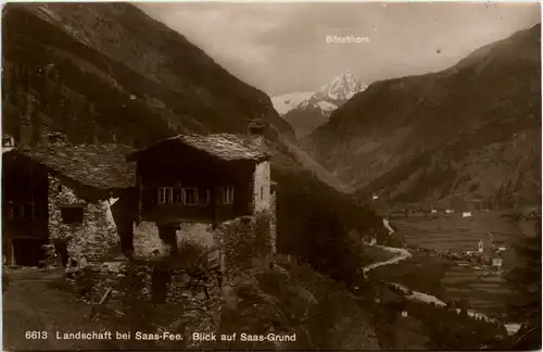 Landschaft bei Saas Fee - Blick auf Saas Grund -467172