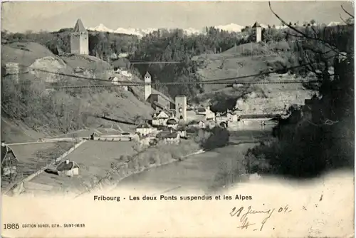 Fribourg - Les deux Ponts suspendus -467368