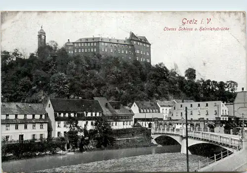 Greiz, Oberes Schloss u. Heinrichsbrücke -502242