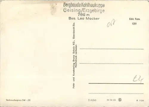 Geising i. Erzgeb., Kohlhaukuppe Baude -502604