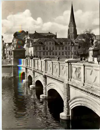 Schwerin, Schlossbrücke mit Blick auf den Dom -502964