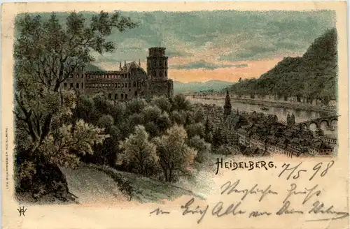 Heidelberg Schloss - Litho -601014