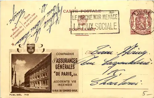 Liege - Assurances Generales de Paris - Ganzsache -600414