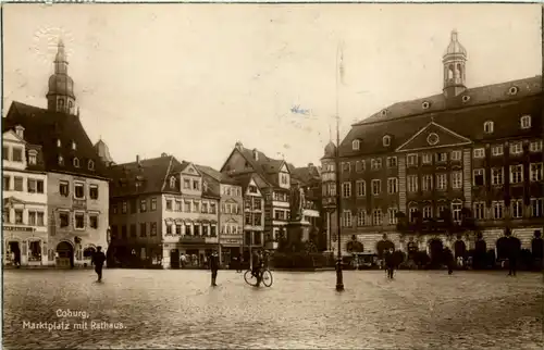 Coburg - Marktplatz mit Rathaus -600944