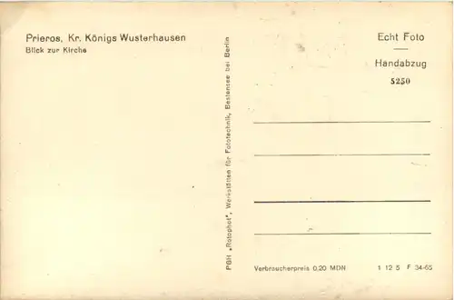 Prieros, Kr. Königs Wusterhausen, Blick zur Kirche -502028