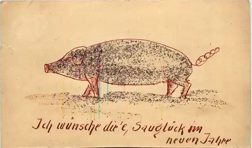 Schwein Selbstgemalt -602164