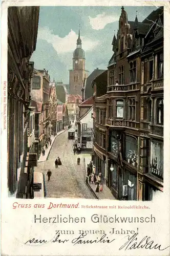 Dortmund, Brückstrasse mit Reinoldikirche -386806