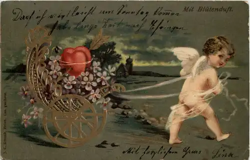 Engel mit Wagen - Duftkarte -602090