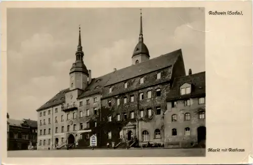 Rosswein i.Sa., Markt mit Rathaus -503192