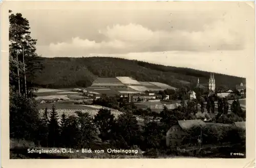 Schirgiswalde OL., Blick vom Ortseingang -387230
