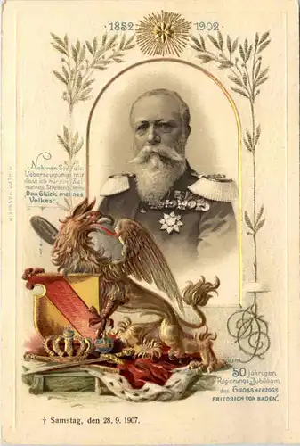Friedrich - Grossherzog von Baden - Prägekarte -603114