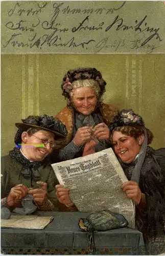 Frauen lesen Zeitung -602088