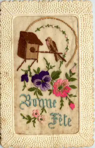 Bestickte Karte - Bonne Fete -602108