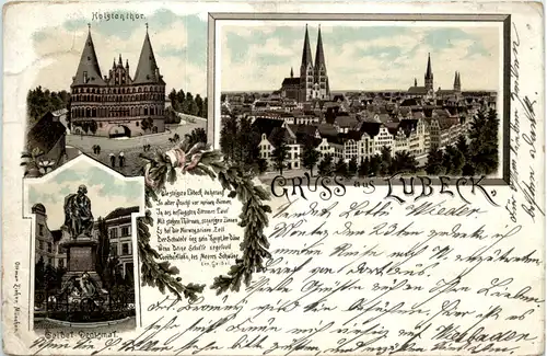 Gruss aus Lübeck - Litho -603466