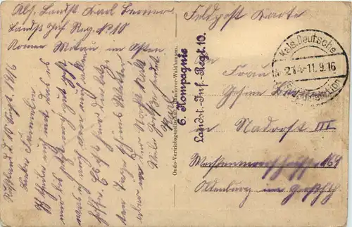 Russischer Bauern Schlitten - Feldpost Landsturm Infanterie Regiment 10 -602692