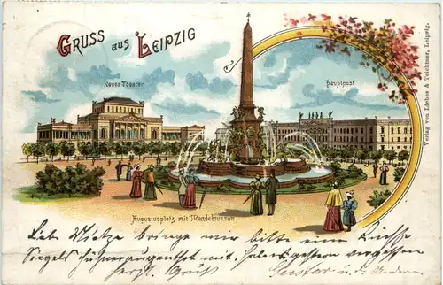 Gruss aus Leipzig - Litho -603536