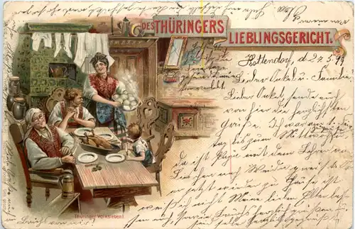 Des Thüringers Lieblingsgericht - Litho -603714