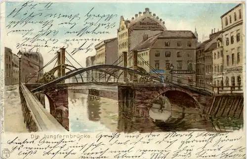 Berlin - Die Jungfernbrücke - Litho -603834