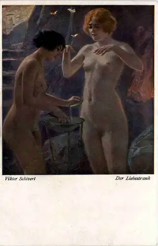 Erotik - Künstlerkarte Viktor Schivert -603168
