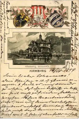 Hamburg - Fährhaus Seewarte - Litho -472726