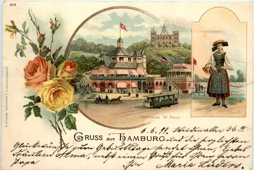 Hamburg - Fährhaus St. Pauli - Litho -472746