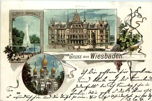 Gruss aus Wiesbaden - Litho -603524