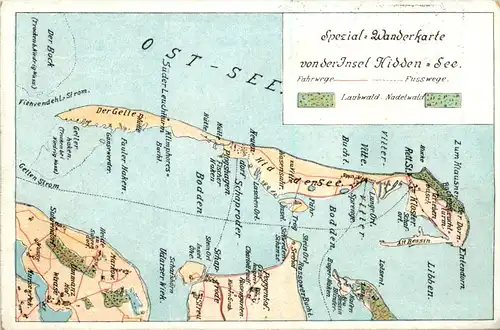 Hiddensee - Wanderkarte - Rückseite Hotel Zum Klausner -603480