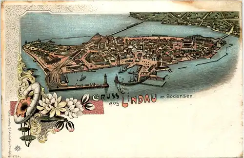 Gruss aus Lindau - Litho -604374