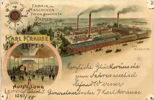 Leipzig - Maschinen Fabrik Karl Krause - Litho -603742