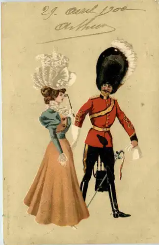 Frau mit Soldat -604714