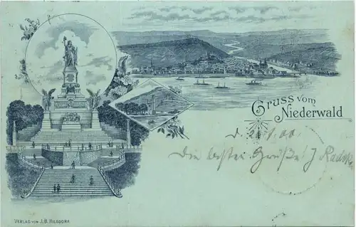 Koblenz - Gruss aus Niederwald - Litho -603518